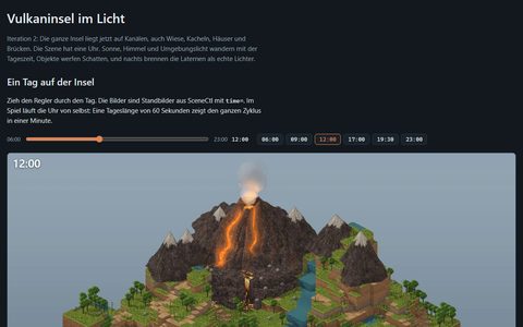 Volcano island in the light