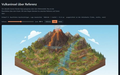 Volcano island over reference
